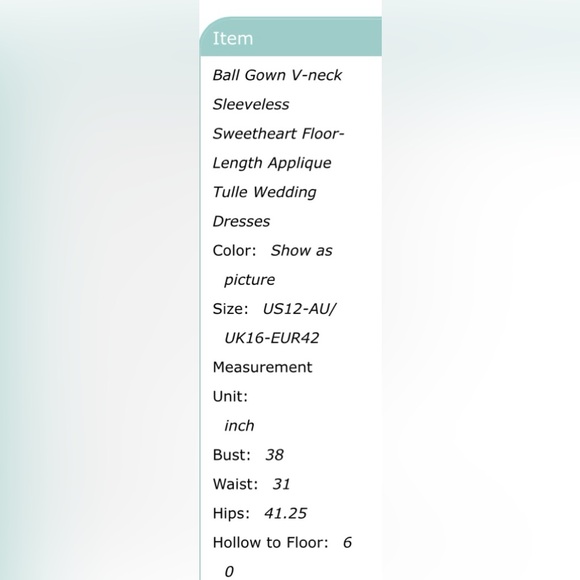 Hebeos V-neck Ball gown Sleeveless Sweetheart floor length Tulle Wedding dress - Picture 2 of 7